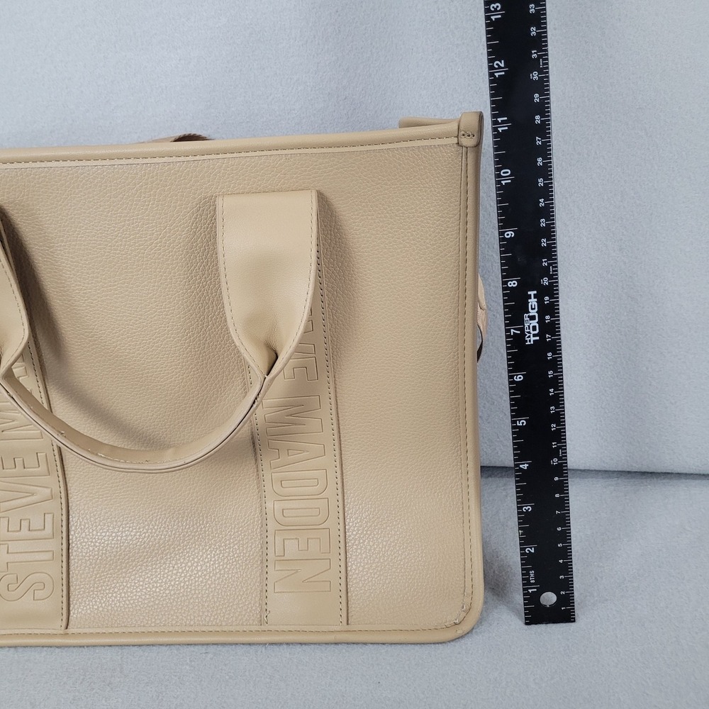 Steve Madden Satchel Bwebber-EL Sandstorm Beige Logo Strap Pouch Bag DT623705 OS - Picture 15 of 16
